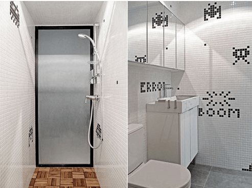 space invaders bathroom